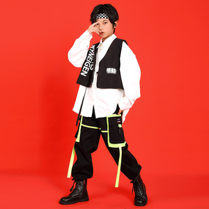 <span class=keywords><strong>Pantaloni</strong></span> camicia da ballo Jazz per bambini gilet Costume Cool Performance Set ragazzi Hop ragazze - Product Image 2