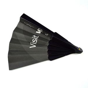Éventail Pliant en Papier Noir Écologique Fait Main de 23 cm avec Logo Personnalisé, Vente en Gros Usine, Idéal pour les Événements et Cérémonies - Product Image 2