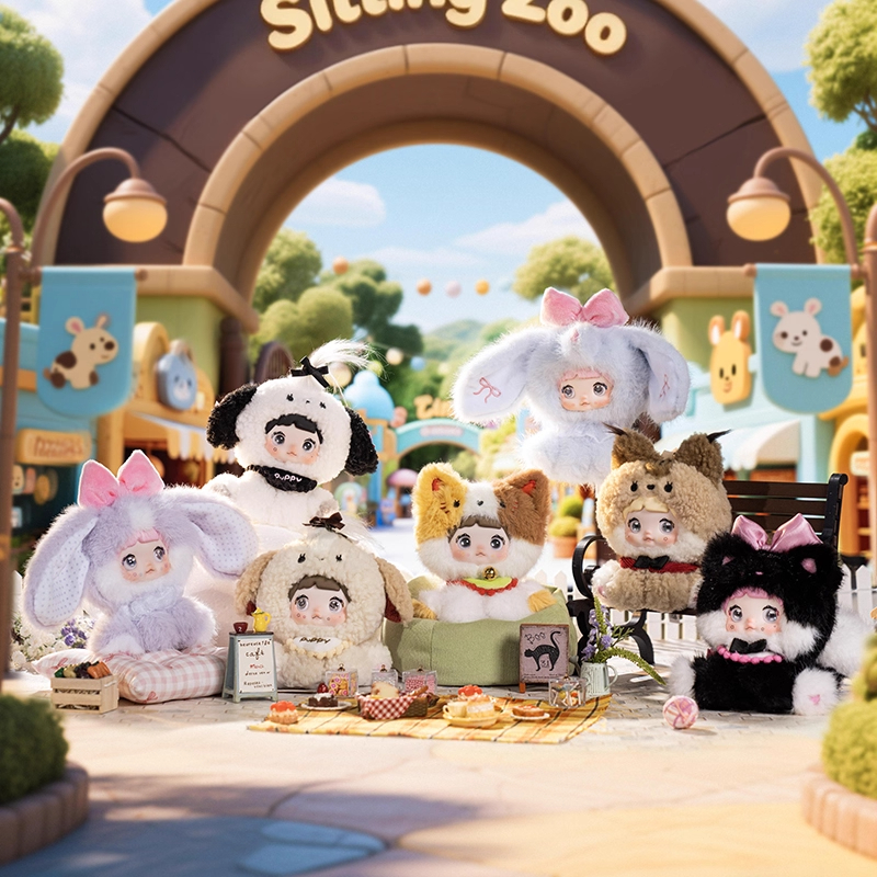 Original Nommi Sitting Zoo Plush Doll Blind Box Decorative