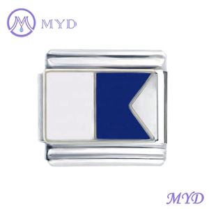 9 مللي متر الكلاسيكية ارتباطات الإشارات البحرية الدولية رمز أعلام بحري أعلام الأبجدية رسالة أساور إيطالية سوار - Product Image 2