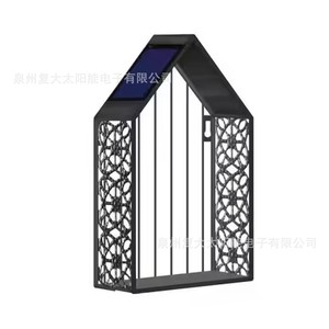 Estante de Pared Solar con Forma de Flor y Luz, Jardinera Decorativa de Hierro para Exteriores, Diseño Vertical con Forma de Casa - Product Image 4