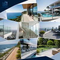 LANGE Deluxe Ästhetisches Rahmenloses Glasgeländer U-Kanal-Glasgeländersystem Panoramablick Klarglas für Balkone