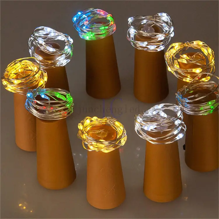 コルクLEDストリングライト付きグラスワインボトルライトマルチカラー電池式クリスマスパーティーウェディングバーデコレーション