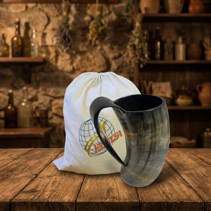 Collection de tasses en corne de bœuf Viking Ox, écologiques, faites à la main, imperméables, tasses de voyage, finition naturelle, réutilisables, vintage, antique - Product Image 1
