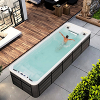 Baignoires thermales rectangulaires modernes en acrylique Balboa pour 6 personnes baignoire à remous chaude fonction de massage pour la salle de sport à domicile jardin extérieur