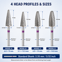 Mèches à flamme/cône améliorées Mèches à ongles professionnelles Outils de manucure 2.35mm OEM ODM Vente en gros Mèche à ongles en carbure de tungstène