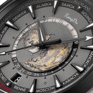 Montre automatique à quartz de luxe pour homme de haute qualité avec cadran <span class=keywords><strong>carte</strong></span> du monde, étanche, tendance, Rich Relojes Hombre, largeur 22 mm - Product Image 5