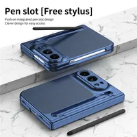 Étui en cuir PU avec protection de charnière pour iPhone Duo 5G, avec fente pour S Pen et protection d'écran en verre