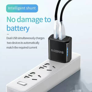 Chargeur USB double 36W, charge rapide 3.0 pour téléphone portable, chargeur mural à charge rapide avec lumière - Product Image 3