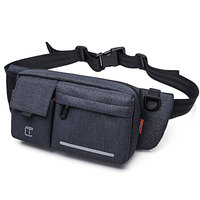TANGCOOL Sac de poitrine pour homme, sac banane multi-poches réfléchissant avec trou pour écouteurs, sac à bandoulière pour les voyages en plein air et l'usage quotidien
