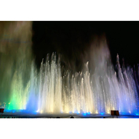 Fuente de Agua Flotante Interactiva Moderna para Lago, con Forma de Corazón, Decorativa, con Espectáculo de Luces Láser Multimedia