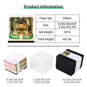 Bloc de Notas 3D <span class=keywords><strong>Omoshiroi</strong></span>, Diorama de Construcción, 246 Hojas, Bloc de Notas 3D No Adhesivo, Cubo de Notas, Soporte para Notas, Papel de Notas Bonito para Decoración de Escritorio - Product Image 6