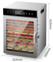 Groothandelsprijs 12-bakken draagbare aanrechtmodel huishoudelijke huisdierkeuken afval warmtepomp ontvochtiger oven voedseldehydrator