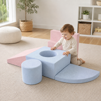 Ensemble de 5 blocs d'escalade en mousse pour tout-petits, en velours côtelé, ensemble souple OEM/ODM avec service de personnalisation du logo