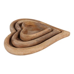 Vassoi decorativi in legno a forma di cuore per gioielli, piccoli oggetti o vanità - Set di vassoi decorativi - Product Image 6