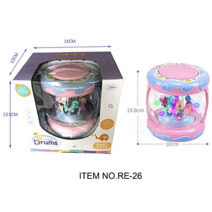 Carrousel en plastique multifonction électronique apprentissage musical tambour à main battre jouet éducatif préscolaire instrument de musique - Product Image 6