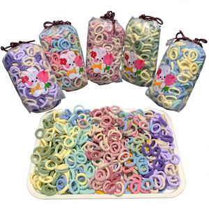 Anneau de cheveux pour enfants, nouvelle couleur douce, anneau de serviette sans couture, ne blesse pas les cheveux, haute élasticité, durable, anneau de <span class=keywords><strong>pouce</strong></span> pour filles, polyester - Product Image 1