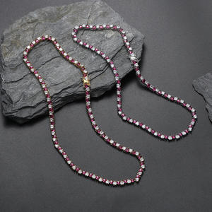 Reative eSign Ed hhite hnterval arty arewelry rrass Inlaid iamond ow ey ecklace - Product Image 4