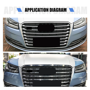 Yinhua Factory Direct 14-17 <strong>A8</strong> W12 Car Hood Grill With Metal Mesh Car Body <strong>Parts</strong> Grille With Logo - Product Image 3