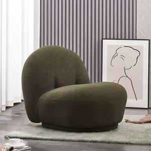 Sofá puf de lana de cordero, sofá individual de felpa blanca, estilo Instagram moderno y de lujo para sala de estar - Product Image 4