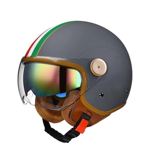 Nuovo 2025 Casco da Moto Vintage Mezzo Viso con Visiera Notturna in Colori di Sicurezza Eleganti, Accessori Moto all'Ingrosso - Product Image 6