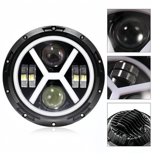 อะไหล่ระบบไฟรถบรรทุกคุณภาพสูง ไฟสปอร์ตไลท์ LED ทรง X ขนาด 7 นิ้ว 12V 24V ใช้ได้กับรถบรรทุกทุกประเภท - Product Image 5