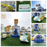 Manège pour enfants Nova Rides : Avion à commande manuelle, modèle SC-XJ, avion à ailes de dessin animé
