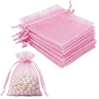 Pochettes à bijoux en organza blanc, lot de 100 sacs cadeaux à cordon, sacs d'emballage rectangulaires pour les faveurs de mariage