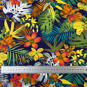 <span class=keywords><strong>Tissu</strong></span> popeline 100% coton 40S 100GSM à imprimé <span class=keywords><strong>jungle</strong></span> de style hawaïen pour chemises - Product Image 4