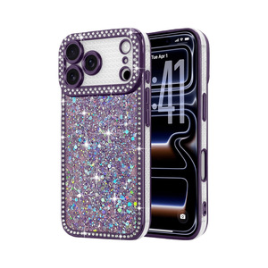 Rhinestone Glitter <b>Phone</b> Case for iPhone 18PM/17/16/15 Plus, Electroplated Luxury Resin Anti-Drop <b>Phone</b> Case - Product Image 3