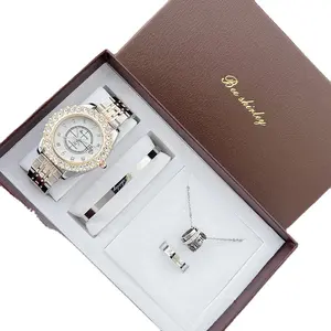 Jam tangan quartz sabuk baja wanita jam tangan modis kristal set bisnis Semua jam tangan manufaktur grosir