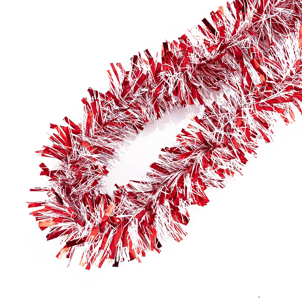 Guirlande de guirlandes fil large rouge blanc, pour noël, décoration de noël, vacances d'intérieur, Halloween et de la saint-valentin