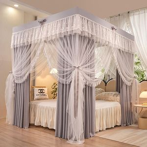 Cortina <span class=keywords><strong>Mosquitera</strong></span> <span class=keywords><strong>de</strong></span> Lujo Romántica <span class=keywords><strong>de</strong></span> Doble Capa y Cuatro Puertas, Estilo Palacio Real, para <span class=keywords><strong>Cama</strong></span> - Product Image 6