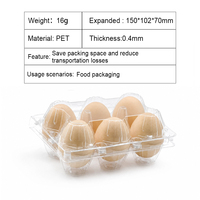 Boîte de rangement transparente en PET de qualité alimentaire pour œufs, support de protection pour œufs, plateau de rangement pour réfrigérateur, organisateur de réfrigérateur peu encombrant, boîte de rangement