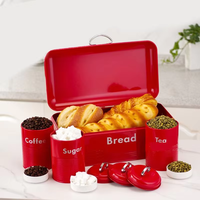 Boîte à pain transfrontalière en métal galvanisé, boîte de rangement de qualité alimentaire pour cuisine, boîte à pain avec couvercle, ensemble de boîtes à café