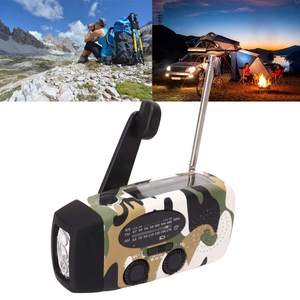 Factory Hand Crank Solar Radio AM FM 2000mAh Power Bank <b>LED</b> Flashlight IPX3 Waterproof ABS Plastic Portable Outdoor Radio - Product Image 3