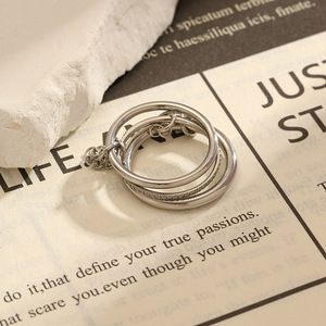 Stainless Steel <b>Ring</b> Stackable Geometric Design Steel Color Unisex Jewelry Gift - Product Image 3