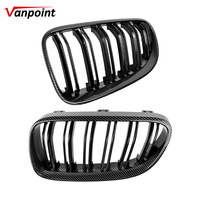 Calandre avant double lamelles en fibre de carbone noir brillant pour BMW Série 3 E92 E93 LCI Coupé 2010-2013