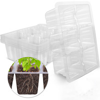 Plateau de semis réutilisable avec couvercle haut, boîte de plantation pour pépinière, plateau de germination et de semis réutilisable avec trous