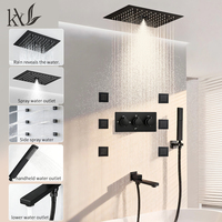 Ensemble de douche intelligent LED personnalisé OEM ODM en laiton massif H59, mural, avec jets de pluie et de massage encastrés, pour hôtels et villas, directement de l'usine