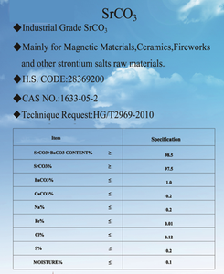 <span class=keywords><strong>Carbonate</strong></span> de strontium <span class=keywords><strong>d</strong></span>'approvisionnement <span class=keywords><strong>d</strong></span>'usine 98% min pour une utilisation industrielle dans les matériaux magnétiques Céramique Feux <span class=keywords><strong>d</strong></span>'artifice CAS 1633 SrCO3 - Product Image 2