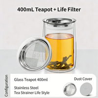 Théière créative 400 ml à double paroi en acier inoxydable BSG, motif floral chinois traditionnel, avec infuseur à thé intégré et couvercle ergonomique, idéale pour les réceptions