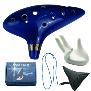 Ocarina de cerámica azul de 12 agujeros, Ocarina de Tiempo de la Leyenda de Zelda, instrumento musical de viento para principiantes - Product Image 6