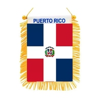 Mini bannières personnalisées de divers pays du monde 10*15cm double face gland ventouse drapeau d'échange de Porto Rico