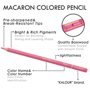 KALOUR Hot Sale Professional 50 Macaron Colored Pencil Set In Tin Box With 50/72/120/180/240 Color Available