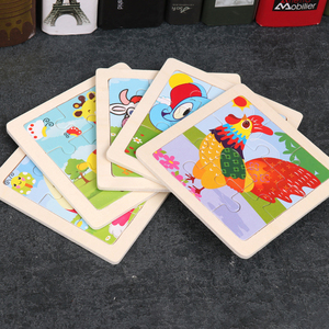Çocuklar için Montessori Mini 9 Parça Ahşap DIY Yapboz Oyunları Erken Eğitici Öğrenme Oyuncakları Toptan - Product Image 5