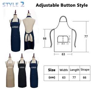 Tablier publicitaire à bavette pleine longueur style coréen personnalisé toile polyester lavable pour hommes outil <span class=keywords><strong>de</strong></span> travail fête fournitures promotionnelles - Product Image 4