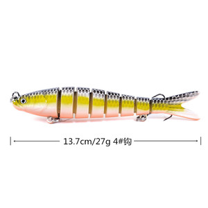 TG Promotion 137mm 27g Leurre Artificiel Multi-Articulé 8 Segments pour Pêche au Bar, Leurre Dur <span class=keywords><strong>Brochet</strong></span> avec 4 #   Hameçons triples - Product Image 2