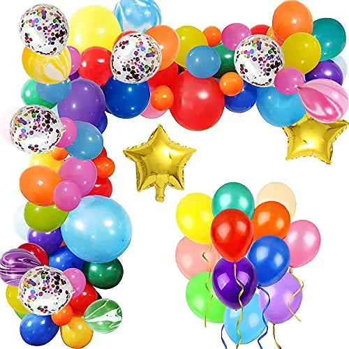 Conjunto de balões para festa de aniversário 116 peças, balões decorativos coloridos de arco de brinquedo de heróis guirlanda e arco de balões