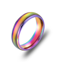 Bague en acier inoxydable de couleur changeante, bague d'humeur, de température, mm